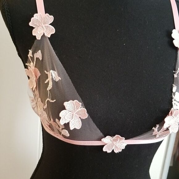 Sexy Pink flower sexy  Bra Lingerie Small - Picture 4 of 10